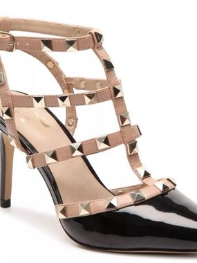Mix No. 6 Strappy High Heel Pump in Nude and Black
